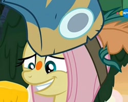 Size: 1207x962 | Tagged: safe, imported from derpibooru, screencap, fluttershy, pegasus, pony, a health of information, cute, female, healer's mask, mare, mask, shyabetes, smiling, solo, swamp fever