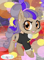 Size: 672x920 | Tagged: safe, artist:seraphimstardust, deleted from derpibooru, imported from derpibooru, oc, oc only, oc:sasha, earth pony, pony, chibi, clothes, female, mare, solo