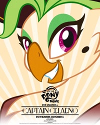 Size: 1500x1875 | Tagged: safe, imported from derpibooru, captain celaeno, anthro, my little pony: the movie, female, movie poster, my little pony logo, official, poster, solo, zoe saldana