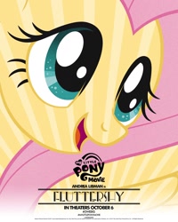 Size: 1500x1875 | Tagged: safe, imported from derpibooru, fluttershy, my little pony: the movie, andrea libman, female, movie poster, my little pony logo, official, poster, solo