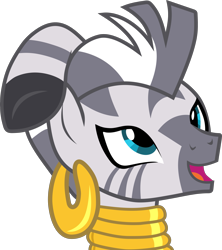 Size: 2480x2792 | Tagged: safe, artist:frownfactory, imported from derpibooru, zecora, zebra, it isn't the mane thing about you, .svg available, ear piercing, earring, female, jewelry, mohawk, neck rings, piercing, simple background, solo, svg, transparent background, vector