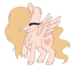 Size: 3421x3157 | Tagged: safe, artist:crazllana, imported from derpibooru, oc, oc only, oc:skyler, pegasus, pony, female, high res, mare, one eye closed, raised hoof, simple background, solo, tongue out, transparent background, wink