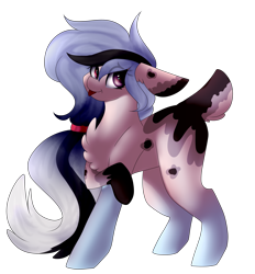 Size: 2437x2629 | Tagged: safe, artist:ashleydrawsponies, artist:crazllana, imported from derpibooru, oc, oc only, earth pony, pony, deer tail, female, fusion, high res, mare, simple background, solo, tongue out, transparent background