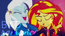 Size: 1280x720 | Tagged: safe, imported from derpibooru, sunset shimmer, trixie, equestria girls, duo