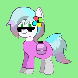 Size: 1080x1080 | Tagged: safe, artist:pegasusspectra, imported from derpibooru, oc, oc only, oc:pegasus spectra (old), multicolored hair, saddle bag, simple background