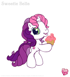 Size: 4096x4488 | Tagged: artist needed, safe, artist:shejiyuansu, imported from derpibooru, sweetie belle, sweetie belle (g3), unicorn, absurd resolution, bipedal, cupcake, food, g3.5, looking at you, simple background, transparent background, updated image