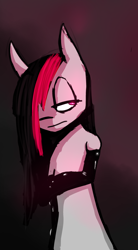 Size: 1974x3577 | Tagged: safe, artist:tenenbris, imported from derpibooru, oc, oc only, oc:miss eri, earth pony, semi-anthro, black and red mane, clothes, evening gloves, gloves, long gloves, solo, two toned mane