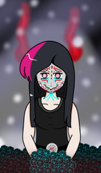 Size: 700x1200 | Tagged: safe, artist:lazerblues, imported from derpibooru, oc, oc only, oc:hiki, satyr, dia de los muertos, face paint, offspring, parent:oc:miss eri