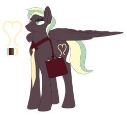 Size: 2133x1958 | Tagged: safe, artist:overlord pony, imported from derpibooru, oc, oc only, oc:ebony dusk, pegasus, pony, harness, male, necktie, simple background, solo, stallion, suitcase, tack, transparent background