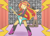 Size: 1512x1075 | Tagged: safe, artist:howxu, imported from derpibooru, sunset shimmer, oc, oc:generic messy hair anime anon, equestria girls, clothes, commission, cute, electric guitar, eyes closed, female, guitar, headphones, jacket, leather jacket, loud, musical instrument, pants, rock (music), rocking out, shimmerbetes, skirt, solo, solo focus, speaker, speakers, sunset shredder