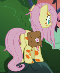 Size: 556x670 | Tagged: safe, imported from derpibooru, screencap, fluttershy, pegasus, pony, a health of information, butt, cropped, female, mare, plot, saddle bag, solo