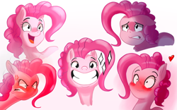 Size: 900x563 | Tagged: safe, artist:3lorenzo3, imported from derpibooru, pinkie pie, earth pony, pony, blushing, female, grin, heart, mare, open mouth, smiling, solo