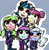 Size: 1900x1950 | Tagged: safe, artist:lazy03, imported from derpibooru, indigo zap, lemon zest, sour sweet, sugarcoat, sunny flare, equestria girls, crossed arms, crystal prep shadowbolts, female, glasses, goggles, motocross outfit, motorcross outfit, open mouth, shadow five, smiling