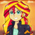 Size: 512x512 | Tagged: safe, artist:rainbowpie1314, imported from derpibooru, sunset shimmer, equestria girls, friendship games, clothes, cute, jacket, shimmerbetes, smiley face, smiling