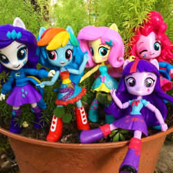 Size: 1080x1080 | Tagged: safe, imported from derpibooru, fluttershy, pinkie pie, rainbow dash, rarity, twilight sparkle, equestria girls, doll, equestria girls minis, irl, photo, toy
