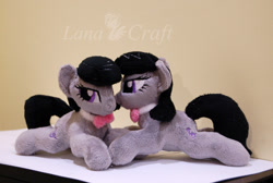Size: 1440x967 | Tagged: safe, artist:lanacraft, imported from derpibooru, octavia melody, group photo, irl, photo, plushie, whispering