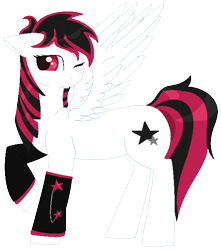 Size: 588x664 | Tagged: safe, artist:gleamydreams, imported from derpibooru, oc, oc only, pegasus, pony, ms paint, red and black oc