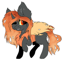 Size: 2689x2651 | Tagged: safe, artist:crazllana, imported from derpibooru, oc, oc only, oc:autumn regan, changedling, changeling, female, high res, one eye closed, orange changeling, raised hoof, simple background, solo, transparent background, wink