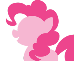 Size: 362x299 | Tagged: artist needed, source needed, safe, imported from derpibooru, pinkie pie, earth pony, pony, female, lineless, mare, minimalist, modern art, monochrome, open mouth, simple background, smiling, solo, transparent background