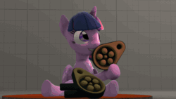 Size: 640x360 | Tagged: safe, artist:fishimira, imported from derpibooru, twilight sparkle, alicorn, human, pony, 3d, adorkable, animated, cute, disappointed, dork, female, frown, gif, grin, hoof hold, logo, looking back, looking up, mare, sad, sitting, smiling, source filmmaker, squee, stage.bsp, throwing, twiabetes, twilight sparkle (alicorn)