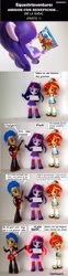 Size: 838x3366 | Tagged: safe, artist:whatthehell!?, edit, imported from derpibooru, flash sentry, sunset shimmer, twilight sparkle, fish, equestria girls, boots, clothes, doll, equestria girls minis, eqventures of the minis, friends with benefits, funny, furious, guitar, irl, japanese, jealous, parody, photo, shoes, sunset sushi, toy, translation request, trapped, tuxedo