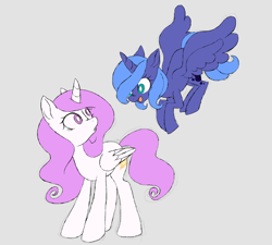 Size: 2620x2355 | Tagged: safe, artist:robiinart, imported from derpibooru, princess celestia, princess luna, alicorn, pony, cewestia, female, filly, filly celestia, filly luna, pink-mane celestia, woona, young celestia, young luna, younger