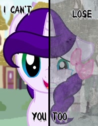 Size: 460x589 | Tagged: safe, artist:gallantserver, artist:thepegasisterpony, imported from derpibooru, oc, oc only, pony, crying, female, floppy ears, looking at you, mare, open mouth, sad, smiling, solo, split screen, two sided posters, two sides