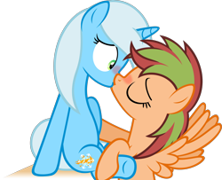 Size: 5052x4093 | Tagged: safe, artist:zacatron94, imported from derpibooru, oc, oc only, oc:storm fall, oc:sweet chill, pony, absurd resolution, female, kissing, lesbian