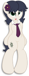 Size: 2267x5775 | Tagged: safe, artist:digiqrow, imported from derpibooru, oc, oc only, oc:caliza, earth pony, pony, semi-anthro, flower, flower in hair, necktie, simple background, transparent background