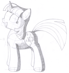 Size: 1294x1366 | Tagged: safe, artist:aafh, imported from derpibooru, twilight sparkle, pony, unicorn, female, monochrome, solo, traditional art