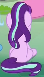Size: 248x438 | Tagged: safe, imported from derpibooru, screencap, starlight glimmer, pony, unicorn, to change a changeling, female, mare, rear view, sitting, solo