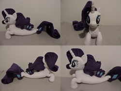 Size: 1597x1199 | Tagged: safe, artist:little-broy-peep, imported from derpibooru, rarity, pony, seapony (g4), irl, photo, plushie, prone, seaponified, seapony rarity, solo, species swap