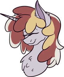 Size: 2356x2832 | Tagged: safe, artist:fizzy2014, imported from derpibooru, oc, oc only, oc:coco splash, pony, unicorn, bust, eyes closed, female, high res, mare, portrait, simple background, solo, transparent background