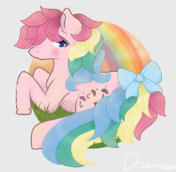 Size: 904x883 | Tagged: safe, artist:dreamcreationsink, imported from derpibooru, parasol (g1), earth pony, pony, bow, female, g1, mare, solo, tail bow