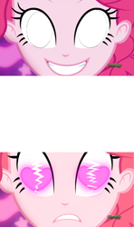 Size: 1280x2157 | Tagged: safe, imported from derpibooru, pinkie pie, coinky-dink world, eqg summertime shorts, equestria girls, callie kisses shadow the hedgehog!, crying, exploitable, frown, heart eyes, heartbreak, pinkie's eyes, sad, shipping denied, splatoon, subversion, subverted meme, template, wat, white eyes, wingding eyes