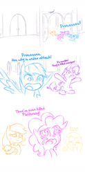 Size: 625x1268 | Tagged: safe, artist:raridashdoodles, imported from derpibooru, applejack, fluttershy, pinkie pie, rainbow dash, rarity, oc, oc:anon, pony, comic:anon the movie, comic:anon the movie 2017, /mlp/, 4chan, comic, crying, female, implied death, mare, sad, simple background, white background