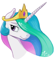 Size: 1050x1200 | Tagged: safe, artist:amarynceus, imported from derpibooru, princess celestia, alicorn, pony, bust, female, mare, portrait, simple background, solo, white background