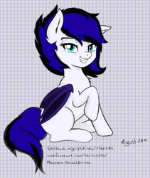 Size: 2696x3200 | Tagged: safe, artist:maximus, imported from derpibooru, oc, oc only, oc:eventide mist, bat pony, pony, fangs, female, looking at you, solo