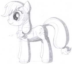 Size: 1554x1381 | Tagged: safe, artist:aafh, imported from derpibooru, applejack, earth pony, pony, female, monochrome, solo, traditional art