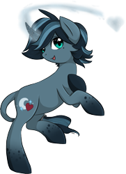 Size: 1231x1703 | Tagged: safe, artist:violentdreamsofmine, imported from derpibooru, oc, oc only, oc:midnight heart, pony, unicorn, female, magic, mare, simple background, solo, tail ring, transparent background