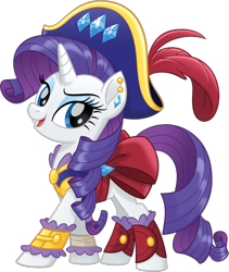 Size: 918x1087 | Tagged: safe, imported from derpibooru, rarity, pony, unicorn, my little pony: the movie, alternate hairstyle, beautiful, clothes, ear piercing, earring, elegant, female, jewelry, mare, open mouth, piercing, pirate, pirate rarity, raised eyebrow, simple background, solo, transparent background, vector