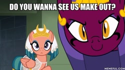 Size: 600x337 | Tagged: safe, edit, edited screencap, imported from derpibooru, screencap, somnambula, sphinx (character), pegasus, pony, sphinx, daring done?, bronybait, caption, female, image macro, mare, meme, memeful.com