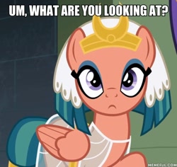 Size: 600x566 | Tagged: safe, edit, edited screencap, imported from derpibooru, screencap, somnambula, pegasus, pony, daring done?, female, image macro, mare, meme, memeful.com, solo