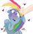 Size: 1280x1313 | Tagged: safe, artist:bow2yourwaifu, imported from derpibooru, rainbow dash, pony, blushing, female, love, petting, shaking, solo, waifu