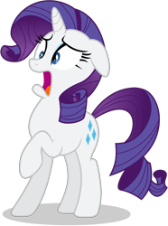 Size: 3080x4150 | Tagged: safe, artist:tomfraggle, imported from derpibooru, rarity, pony, unicorn, absurd resolution, ears back, female, floppy ears, horrified, mare, open mouth, raised hoof, reuse, scared, shocked, simple background, solo, transparent background, vector