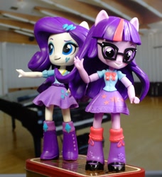 Size: 830x912 | Tagged: safe, artist:xjleiu, imported from derpibooru, rarity, sci-twi, twilight sparkle, equestria girls, doll, duo, equestria girls minis, eqventures of the minis, irl, photo, toy