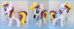 Size: 1899x742 | Tagged: safe, artist:lilmoon, imported from derpibooru, oc, oc only, oc:sprinkles, pony, unicorn, female, headphones, irl, mare, photo, plushie, solo