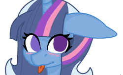 Size: 962x590 | Tagged: safe, artist:littlecrazygirl14, imported from derpibooru, trixie, twilight sparkle, pony, female, fusion, lesbian, shipping, tongue out, twixie