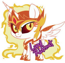 Size: 1000x966 | Tagged: safe, artist:lupulrafinat, imported from derpibooru, daybreaker, alicorn, pony, chibi, commission, diabreaker, female, mare, solo, watermark