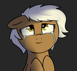 Size: 1000x923 | Tagged: safe, artist:neuro, imported from derpibooru, oc, oc only, oc:frosty hooves, pony, crying, sad, simple background, solo